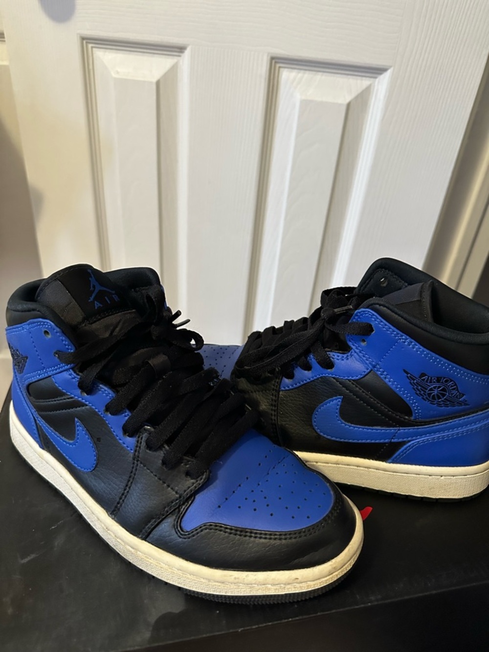 Nike Air Jordan 1 Mid Black & Royal Blue Sneakers